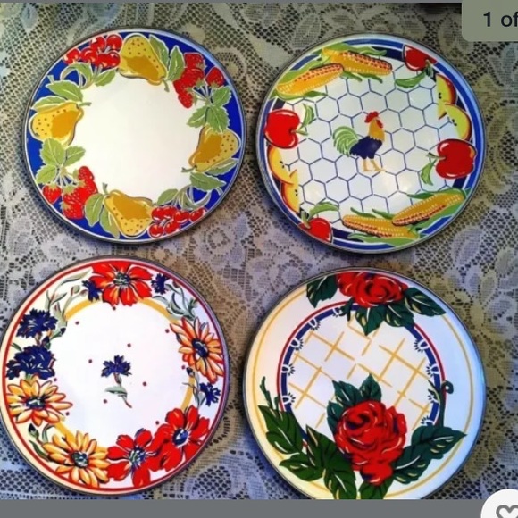 4 Neiman Enamel 9" Diameter Dinner Plates - Picture 1 of 8
